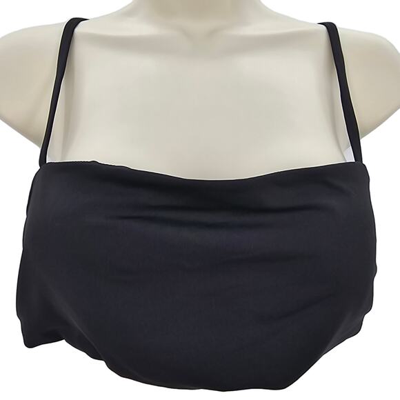 Andie Swim Womans size L The Newport Bikini Top in Black Bandeaux Style NEW - Picture 1 of 7